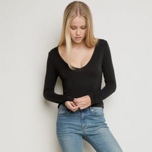 Brandy Melville Black V-Neck